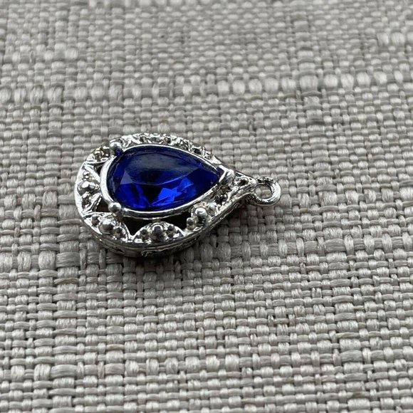 Women Necklace Pendant Blue Faux Stone Silver Tone Fashion Pendant Only - Picture 5 of 11